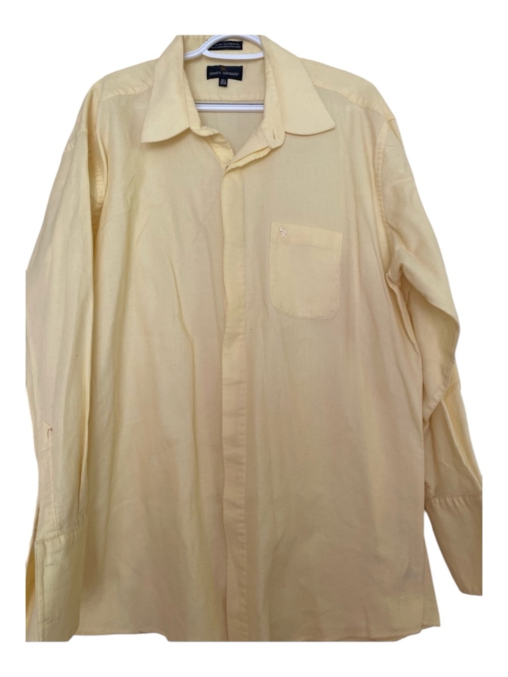 Stacy Adams Pale Yellow Long Sleeve Dress Shirt size 18 1/2 34-35